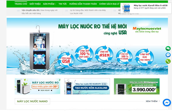 Các tính năng cần thiết khi thiết kế website bán máy lọc nước